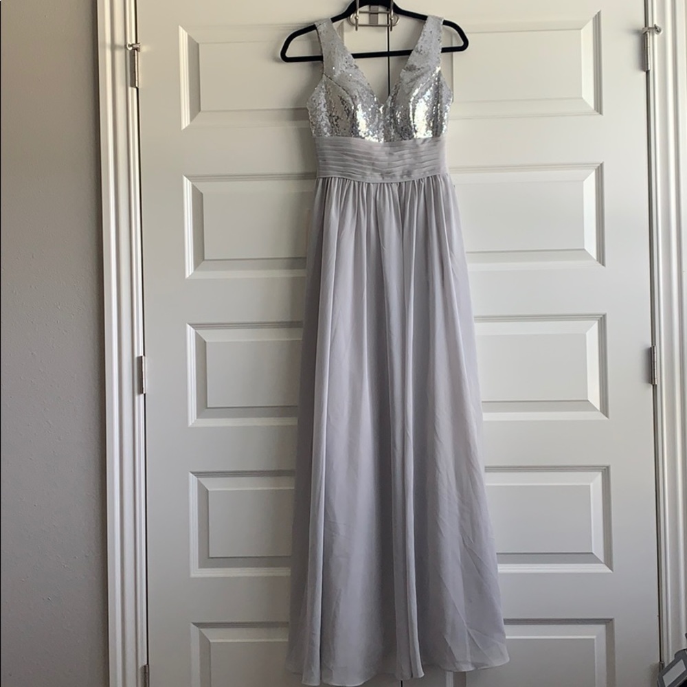 Light gray evening dress